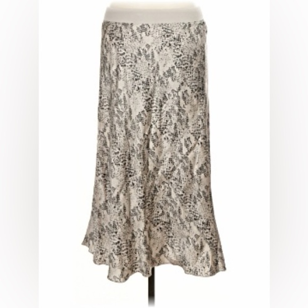ATM Silk Bias Cut Snake-Skin Pattern Midi Skirt in Haze Pavement Combo (112)